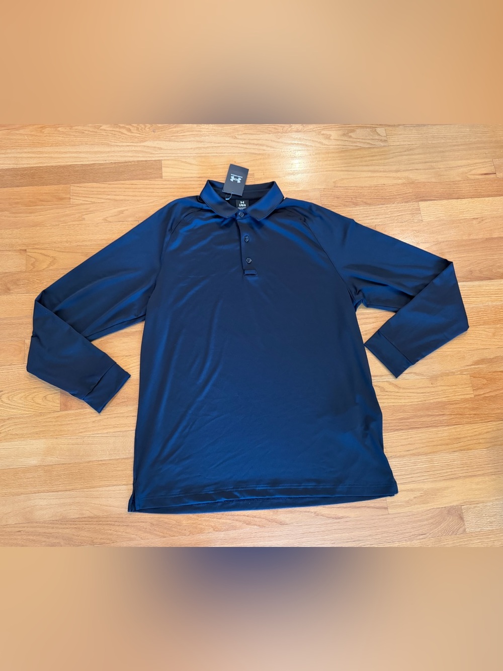 Under Armour Men’s Elite Black Long-Sleeve Polo Large